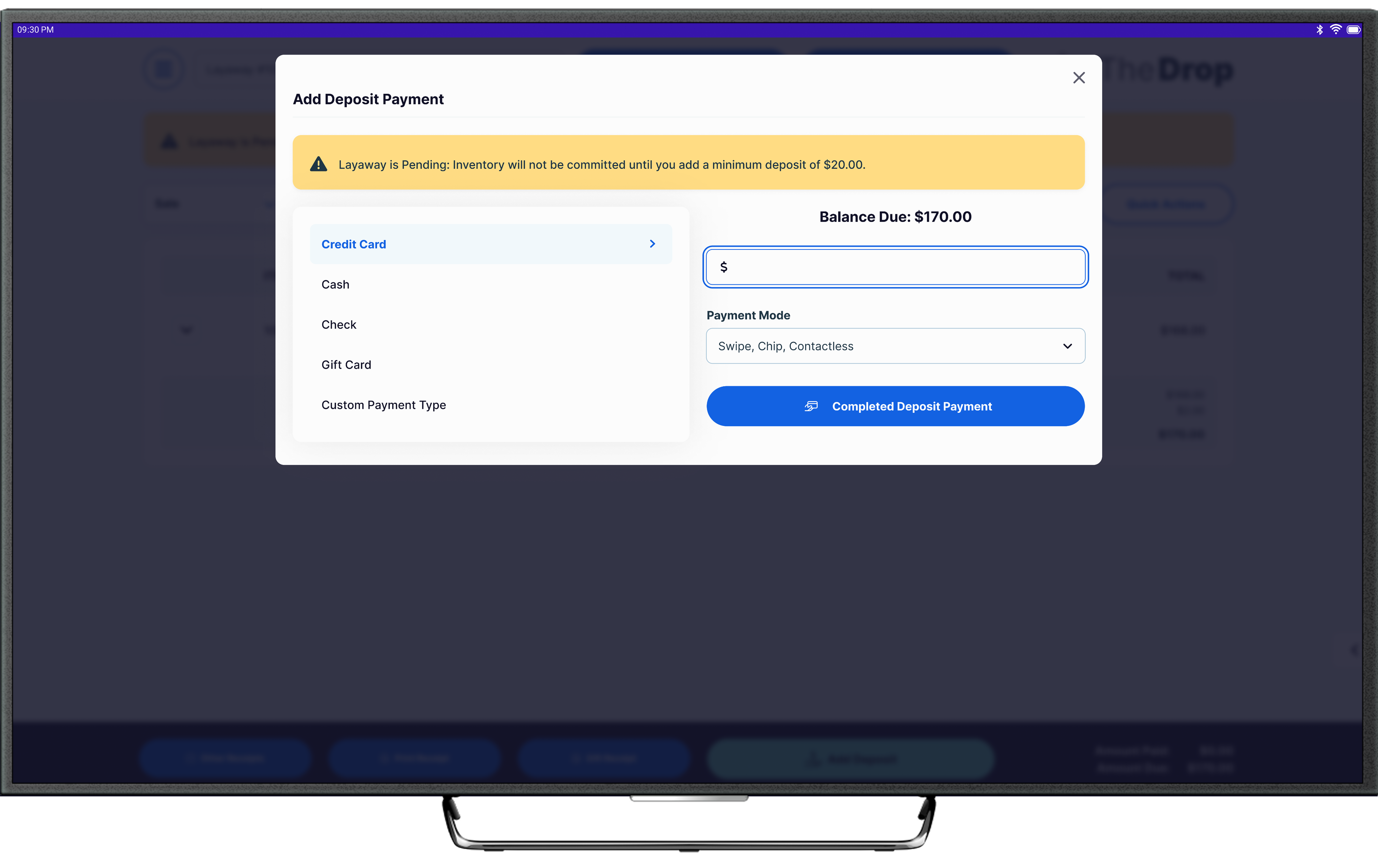 Final design  -  cashier view