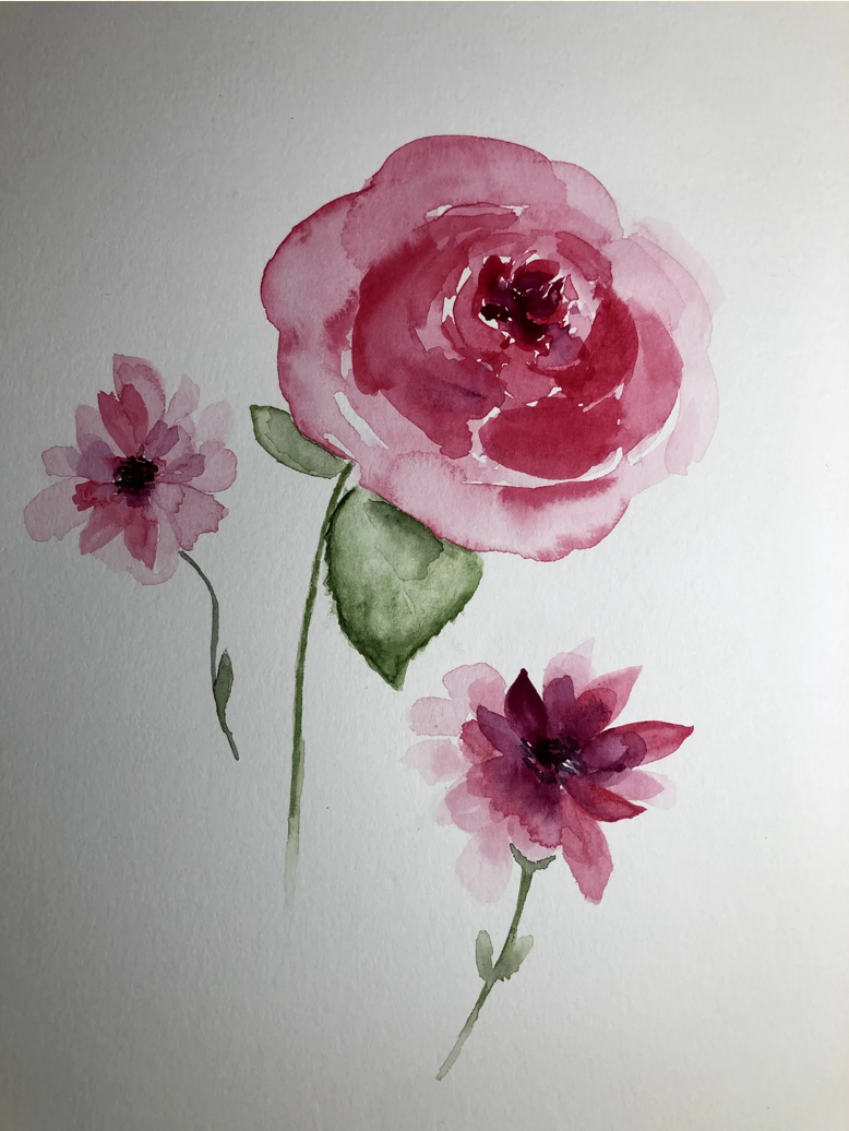 Watercolor painting by JZ  -  one of her favorite pieces