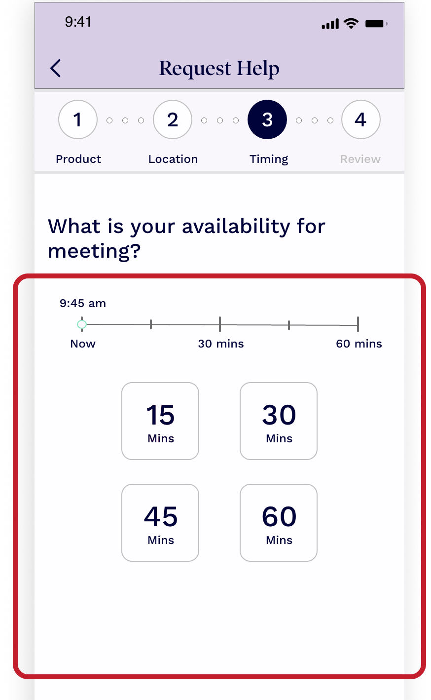 Pain point  -  confusing time selection with too many options
