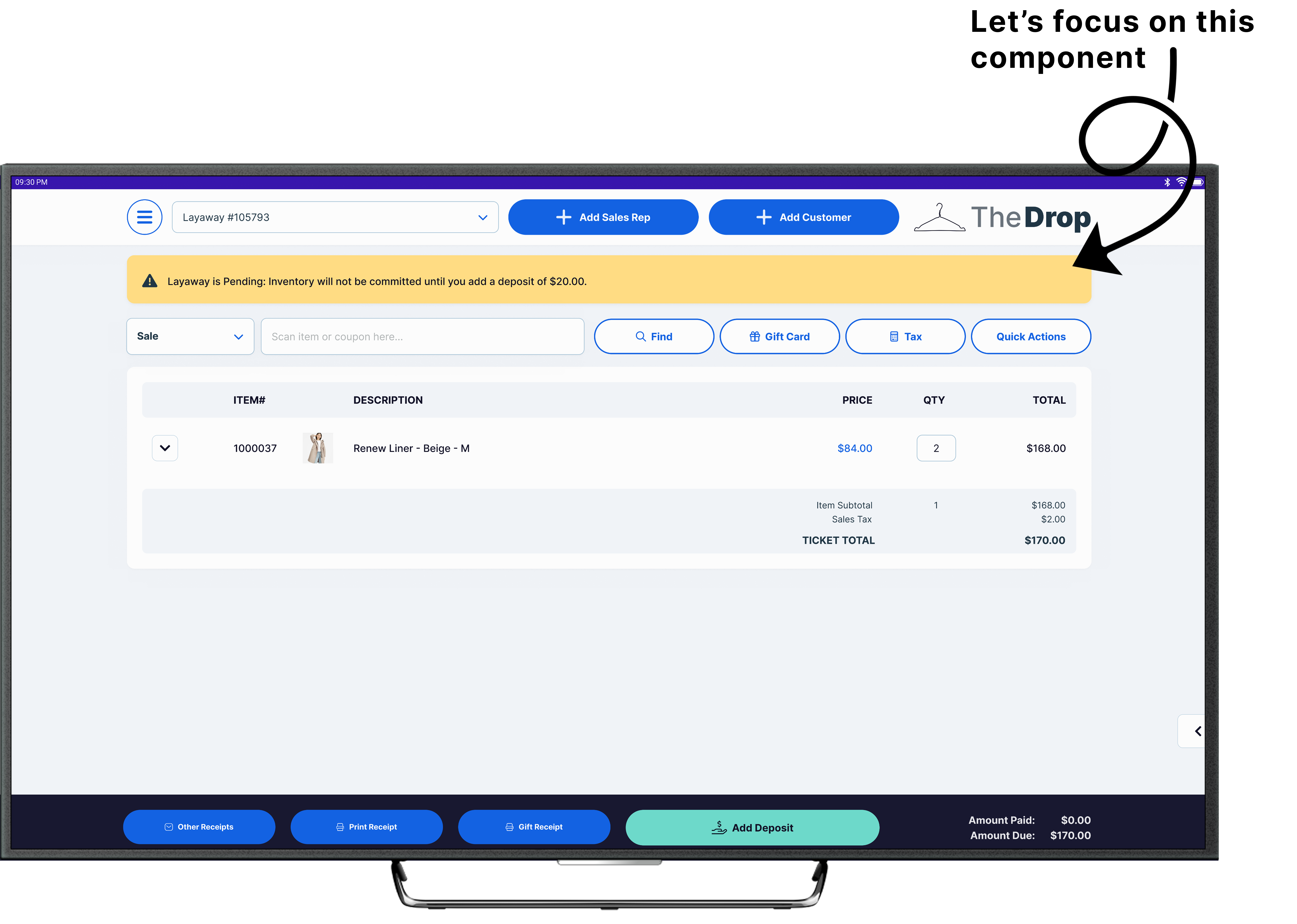 Finding the opportunity  -  existing POS component